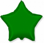 Шар фольга без рисунка 9" звезда металлик Зеленая Green Fm