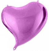 Шар фольга Сердце изгиб Фиолетовый 18'' FL
