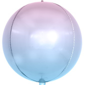 Шар фольга Сфера 3D Bubble Бабблс 24'' градиент Сиреневый 61см