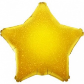 Шар фольга без рисунка 18'' звезда голография Золото FL
