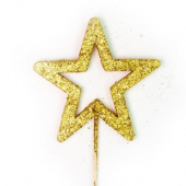 Пенопласт фигура Звезда Контур Золото металлик 10см