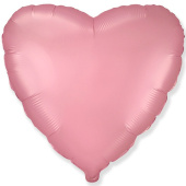 Шар фольга без рисунка 18'' сердце Розовый сатин Fm