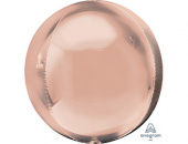 Шар фольга Сфера 3D Bubble Бабблс 21'' металлик Золото розовое Rose Gold 52,5см