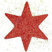 Пенопласт фигура Звезда Красный металлик 10см