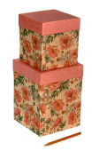 Коробка куб Цветущие розы Крафт 2 в1