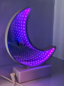 Светильник зеркальный 20х17см фиолетовый свет 3D Луна