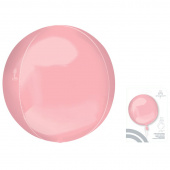 Шар фольга без рисунка Сфера 3D Bubble Бабблс Розовый нежный в упаковке 16"/An США Шар фольга без рисунка Сфера 3D Bubble Бабблс Розовый нежный в упаковке 16"/An США
