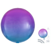 Шар фольга Сфера 3D Bubble Бабблс 16" Градиент Розовый и Голубой упак 40см An
