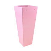 Коробка для цветов Трапеция высокая розовый 9х14х35см