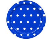 Тарелки бумага 170мм Горошек синяя (уп6)