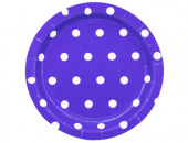 Тарелки бумага 170мм Горошек фиолетовая (уп6)