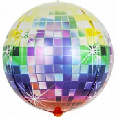 Шар фольга с рисунком Сфера 3D Bubble Бабблс 24'' Диско шар градиент разноцветный