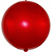 Шар фольга Сфера 3D Bubble Бабблс 24'' голография Красный Стерео 61см