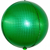Шар фольга Сфера 3D Bubble Бабблс 24'' голография Зеленый Стерео 61см
