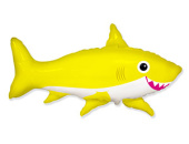 Шар фольга фигура Акула веселая желтая 39'' 75см H х 105см W Fm