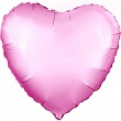 Шар фольга без рисунка 18'' сердце Розовое Pink металлик AG