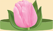 Ободок бумага Розовый тюльпан