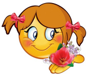 Украшение на скотче Смайл-девочка с цветочком (10шт)