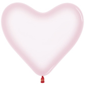 Шар латекс Сердце 12''/Sp кристалл 309 макарунс Хрустально-розовый (100шт)