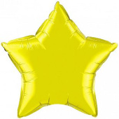 Шар фольга без рисунка 4" звезда металлик Золото Fm