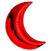 Шар фольга фигура без рисунка Месяц Красный 28'' FL