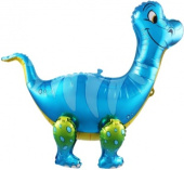 Шар фольга фигура ХОД Динозавр Брахиозавр Синий 25'' 64см FL