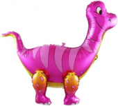 Шар фольга фигура ХОД Динозавр Брахиозавр Розовый упак 25'' 64см FL КА