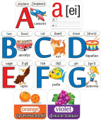Карточки обучающие набор Английский алфавит и цвета (уп33)