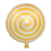 Шар фольга с рисунком 18''/КА круг Леденец конфета Желтая