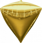 Шар фольга фигура без рисунка 3D Алмаз Золото Diamondz Gold 17'' An