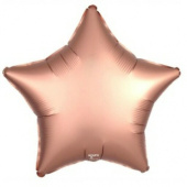 Шар фольга без рисунка 18'' звезда Розовое золото Rose Gold металлик AG