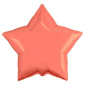 Шар фольга без рисунка 18'' звезда Коралловая Coral розовый металлик AG