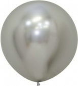 Шар латекс 24"/Sp хром 981 Зеркальные шары Рефлекс Серебро (10шт)