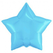 Шар фольга без рисунка 30" звезда Голубой холодный Cool Blue пастель AG Россия