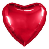 Шар фольга без рисунка 30" сердце металлик Красный Red SLIM AG
