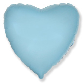 Шар фольга без рисунка 18'' сердце Голубое Blue металлик КА