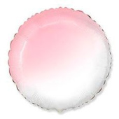 Шар фольга без рисунка 18'' круг градиент Бело-Розовый Fm