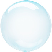 Шар фольга Сфера 3D Bubble Бабблс 18" прозрачная Голубой прозрачная кристалл 46см An
