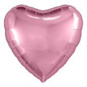 Шар фольга без рисунка 9'' сердце металлик Розово-коралловый фламинго AG
