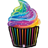 Шар фольга фигура Капкейк радуга Rainbow Cupcake GR