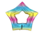 Шар фольга фигура без рисунка Звезда контур Градиент радуга Rainbow полая 32" Fm