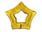 Шар фольга фигура без рисунка Звезда контур Золото Gold полая 32" Fm