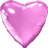 Шар фольга без рисунка 30" сердце пастель Розовое Flamingo AG