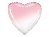 Шар фольга без рисунка 32" сердце градиент Розовый Fm