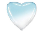 Шар фольга без рисунка 32" сердце градиент Голубой Fm
