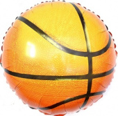 Шар фольга с рисунком 18''/FL круг Баскетбольный мяч