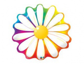 Шар фольга фигура цветы Цветок Ромашка радуга QL