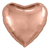 Шар фольга без рисунка 30" сердце металлик Розовое золото Rose Gold AG