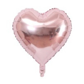 Шар фольга без рисунка 18'' сердце Розовое Pink металлик КА