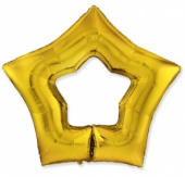 Шар фольга фигура без рисунка Звезда контур Золото 37" Fm